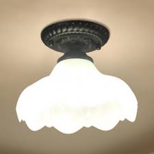 Flush mount lighting is a common ceiling light that can be used anywhere in the home, even in small spaces with low ceilings. White Flower Ceiling Lamp 1 Light Rustic Frosted Glass Flush Mount Light For Bedroom Beautifulhalo Com