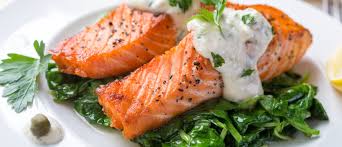 Succulent, baked stuffed salmon filled with a i guarantee this salmon recipe will become your absolute favorite one! Baked Salmon With Sauteed Spinach Joy Bauer
