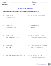 Algebra 2 Worksheets Conic Sections Worksheets Algebra 2 Worksheets Writing Linear Equations Equations