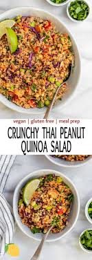 Thai Quinoa Salad Vegan Gf Eat With Clarity Recipe Quinoa Recipes Easy Spicy Chicken Recipes Gluten Free Recipes Side Dishes