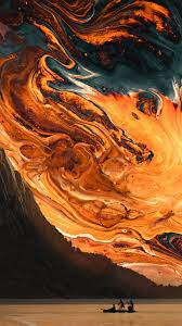 Orange Lava Graphic Wallpaper Iphone Wallpaper Orange Trippy Wallpaper