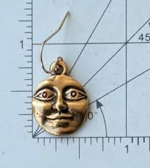 Einzigartige vintage Mond Gesicht Ohrringe