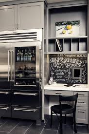 House interior house remodel kitchen design small new homes home decor indoor dog house home sweet kitchen remodel kitchen layout kitchen decor built in seating home kitchens small kitchen tiny house kitchen house. Gray Kitchen Desk With Chalkboard Backsplash Contemporary Kitchen