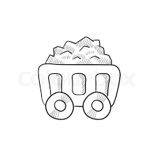 Mining Coal Cart Sketch Icon. | Stock Vector | Colourbox