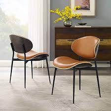Amazon Com Art Leon Dining Chairs Set Of 2 Mid Century Modern Retro Orange Faux Leather Upholstere In 2020 Dining Chair Upholstery Metal Dining Chairs Dining Chairs