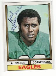 AL NELSON PHILADELPHIA EAGLES 1974 TOPPS #73 CINCINNATI COLLEG AUTOGRAPHED  CARD