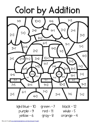 Challenge your first grader by having her connect the dots from 1 to 50 to complete the picture of the friendly lion. Addition Elementary Color By Number Math Games Centers Early Finishers Fun Math Worksheets 4th Grade Math Worksheets First Grade Math Worksheets