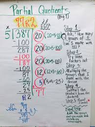 anchor chart partial quotients school days math charts