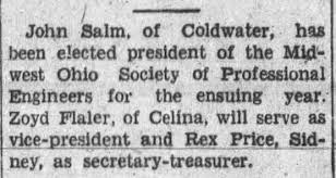 Zoyd Flaler vice president Midwest Ohio Society of Professional Engineers. 