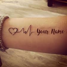 Write Name On Love Heartbeat Tattoo Image Name Tattoo On Hand Couple Name Tattoos Heartbeat Tattoo