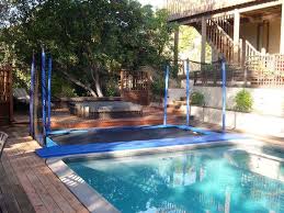 Cannonball Backyard Trampoline Backyard Pool Water Features