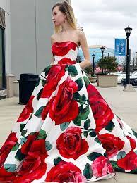 Alibaba.com offers 2,185 roses prom dresses products. A Line Sweetheart Sweep Train White Roses Printed Satin Prom Dress With Pockets Dresstells Com