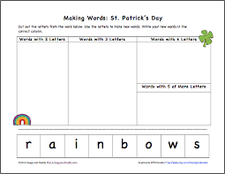 St Patrick S Day Activity For Kids Making Words Free Printable Buggy And Buddy