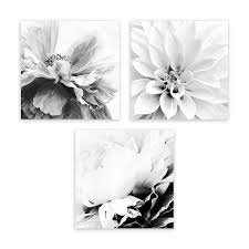 Black And White Flower Pictures Wall Art Abstract Black White Gray Floral Wall Art Print Decor Set 3 Piece By Galeria Rodrigo Every Item Is A Made Floral Wall Art Prints 3 Piece Wall Art White Art