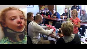 Girl and helicopter medics who save her reunite to celebrate her birthday