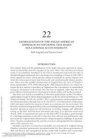 Pdf Globalization Of The Anglo American Approach To Top Down Test Based Educational Accountability