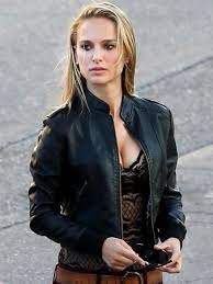 Natalie Portman Biker Leather Jacket Leather Jacket Girl Leather Jacket Natalie Portman Hot
