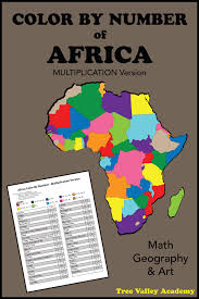 Major lakes, rivers, cities, roads, country boundaries, coastlines and. Multiplication Coloring Activity Color By Number Of Africa