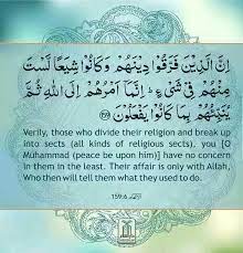 It is a meccan surah and sixth chapter of the quran. Surah Al An Am The Cattle Chapter 6 Verse 159 Beautiful Quran Quotes Quran Islam