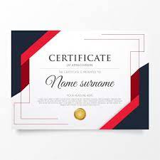 Download Modern Red Certificate Template With Abstract Shapes For Free Certificate Design Template Certificate Templates Certificate Design