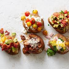 While the potatoes are cooking, prep your toppings bar so everyone can customize their fluffy potatoes to their liking. Hot Potato 10 Healthy Baked Potato Toppings You Haven T Tried Eatingwell