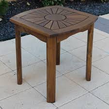 Highland Acacia Sun Burst Side Table Walmart Com Outdoor End Tables Patio Side Table Outdoor Patio Side Table