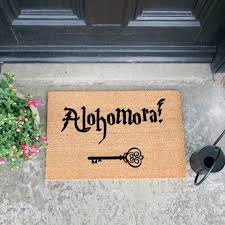 This wiki will contain all the. Alohomora Unlocking Key Charm Doormat Etsy In 2021 Door Mat Harry Potter Door Mat Happy Larry