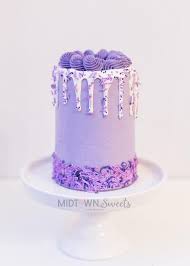 Purple Vanilla Drip Cake By Midtown Sweets Drip Cakes Purple Cakes Birthday Vanilla Drip Cake