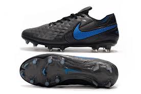 New Nike Tiempo Legend Viii Fg Soccer Cleats Black Blue Hero In 2020 Soccer Cleats Nike Soccer Cleats Blue Nike