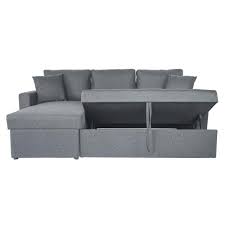 Cookies are small text files that can be used by websites to make a user's experience more efficient. Small Sectional Sleeper Sofa With Pull Out Ottoman Convertible L Shaped Sofa Into Full Size Bed And Chaise With Inside Storage Compartment Light Grey Walmart Com Walmart Com