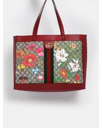 Click here to buy gucci ophidia gg supreme tote bag at matchesfashion. Gucci Canvas Ophidia Floral And Gg Supreme Tote In Red Lyst