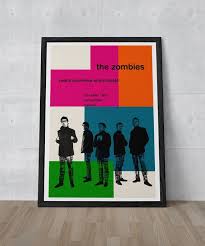 The Zombies Fine Art Music Poster Swiss Typographic Style International Modernist Vintage High Quality Frame Ready Ikea Ribba Music Poster Art Music Fine Art