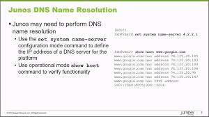 Junos Dns Name Resolution Youtube