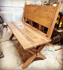 country style kitchen bench in red oak