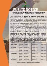 Load shedding to arrest load shedding works by selecting areas supplied by a power grid and turning. Loadshedding Schedule Zambia Reports