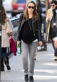 Pregnant Olivia Wilde Stylishly Dresses In A Leather Biker Jacket Leather Jacket Girl Leather Jackets Uk Jackets