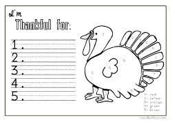 6 cardstock with i am thankful for water printed on each. Printable I Am Thankful For Coloring Pages
