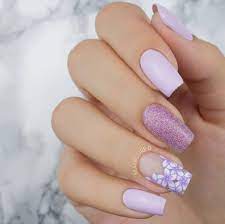 Coffinnailsdesigns Lavender Nails Short Acrylic Nails Designs Floral Nails
