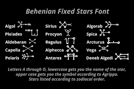Kent And I Made A Font A Few Months Ago Featuring The Glyphs For The Behenian Fixed Stars Used By Medieval Astrologers To Do Magical Lettering Stars Astrology