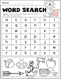 Reading is important for kids of all ages, whether they're reading on their own or hearing stories from teachers, parents and the other adults in their lives. Free Alphabet Word Search Alphabet Words First Grade Freebies First Grade Worksheets