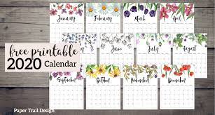 You can also choose between portrait and landscape. 2020 Free Printable Calendar Floral Paper Trail Design