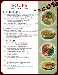 menu of family thai restaurant, buffalo