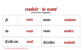 miraculous french present tense conjugation charts for a