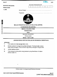 Pentaksiran bahasa inggeris tingkatan 2 ; 2019 Bi Pt3 Penulisan
