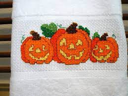 Ideal for table cloths, table runners & napkins. Halloween Cross Stitch Guest Towel Fingertip Towel Jack Etsy Halloween Cross Stitches Holiday Cross Stitch Patterns Fall Cross Stitch