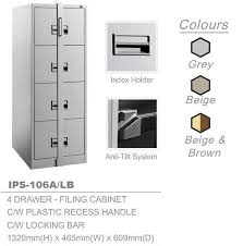 The top countries of suppliers are china, taiwan, china, from. Steel Filing Cabinet 4 Drawers With Recess Handle Locking Bar C W Ball Bearing Slide Ips 106 A Lb