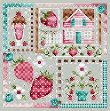 A list of cross stitch patterns and cross stitch kits available at everything cross stitch. Strawberry Patchwork Shannon Christine Designs Cross Stitch Patterns
