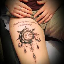 50 Meaningful And Beautiful Sun And Moon Tattoos Sun Tattoos Moon Tattoo Designs Moon Tattoo