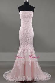Elegant Mermaid Pink Lace Wedding Dressstrapless By Doraswardrobe 219 00 Pink Wedding Dresses Wedding Dresses Light Pink Dress