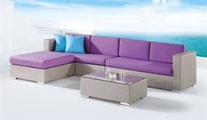 Beautiful And Affordable Purple Patio Sectional Outdoor Sectional Furniture Rattan Sofa Outdoor Furniture